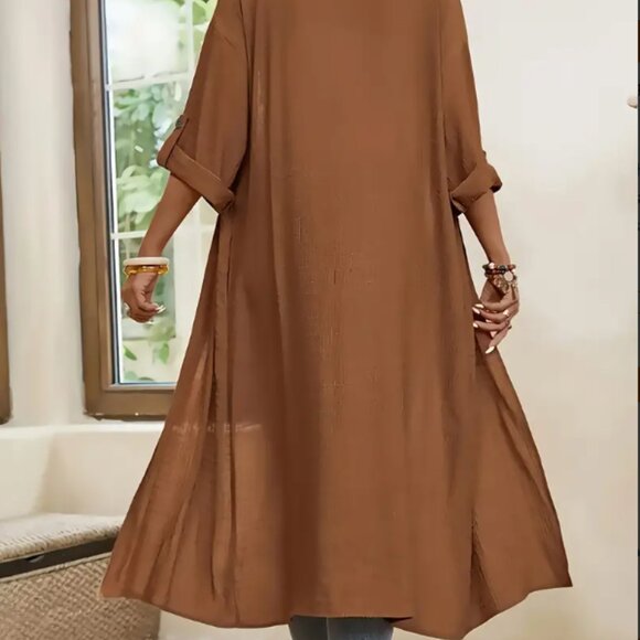 Elegant Long Cardigan Lightweight Open Front Sweater for Office & Outings Size M - Picture 3 of 3